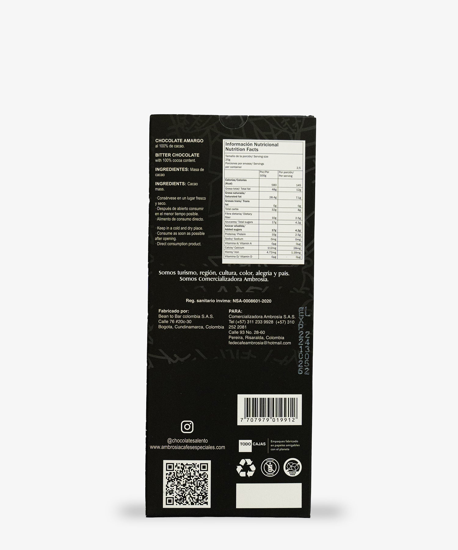 Chocolatina Salento® Premium 100% cacao