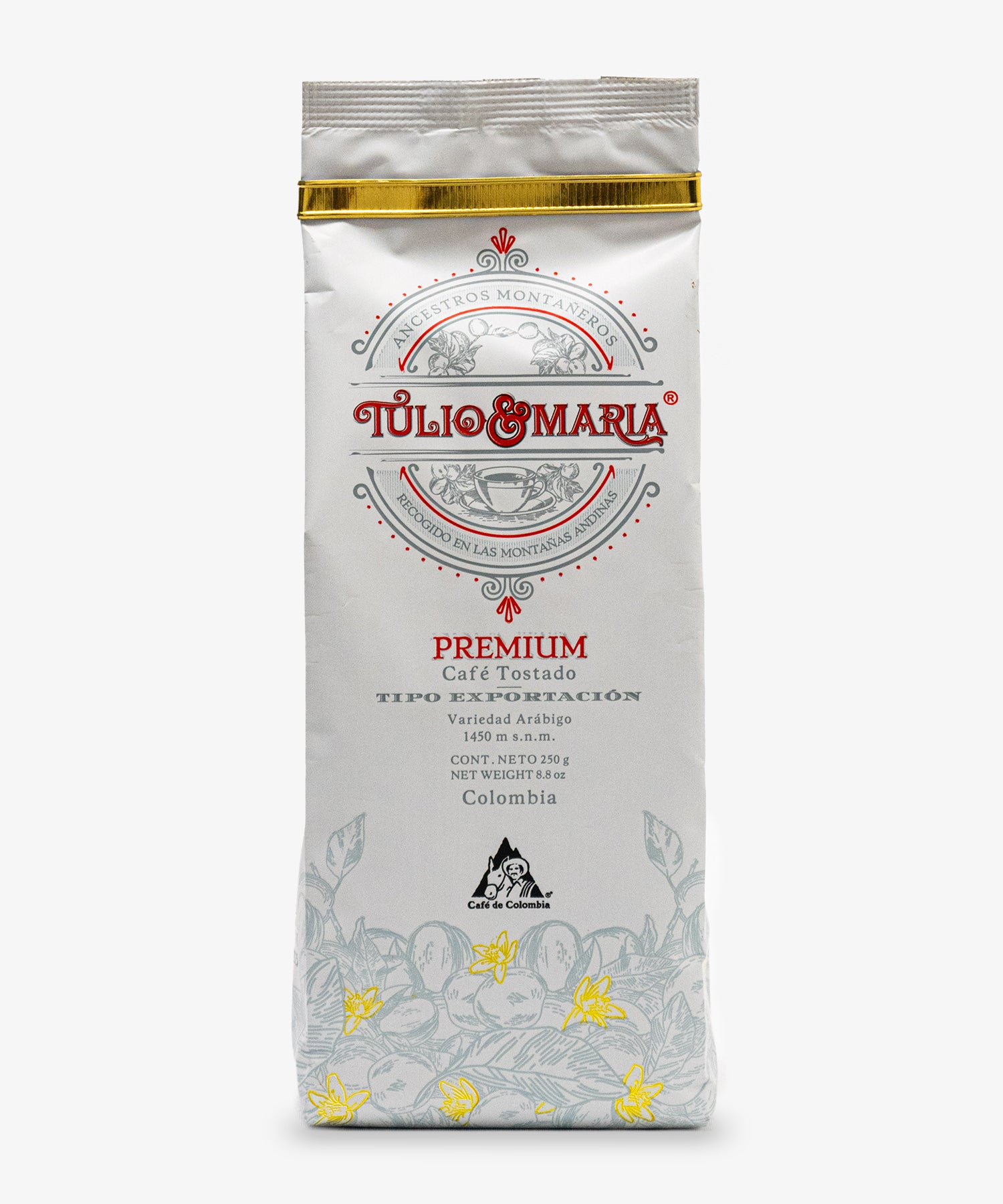 Café Tulio y María Premium en grano 250 gr