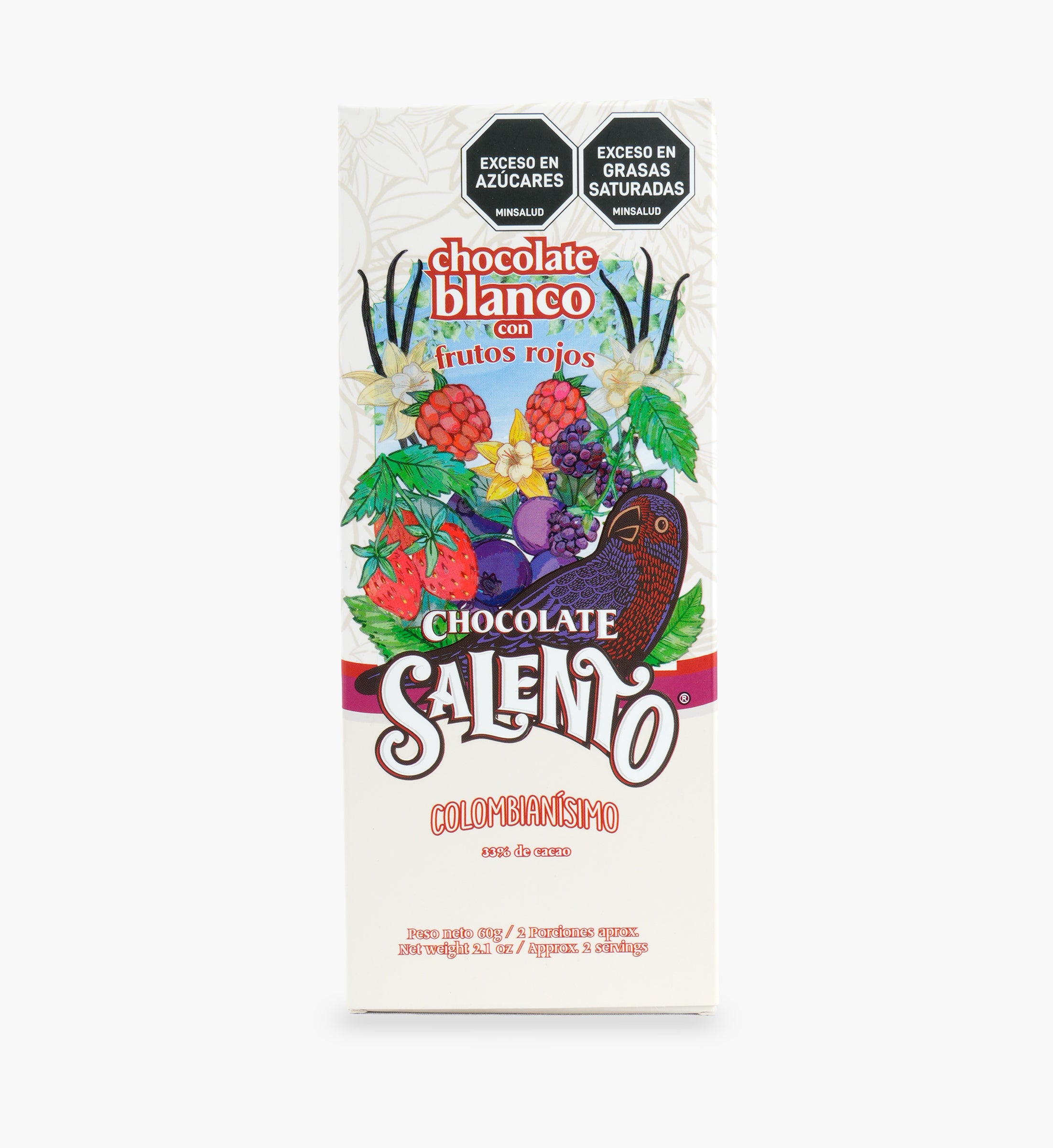 Chocolatina Blanca Salento®  Frutos Rojos 33% Cacao