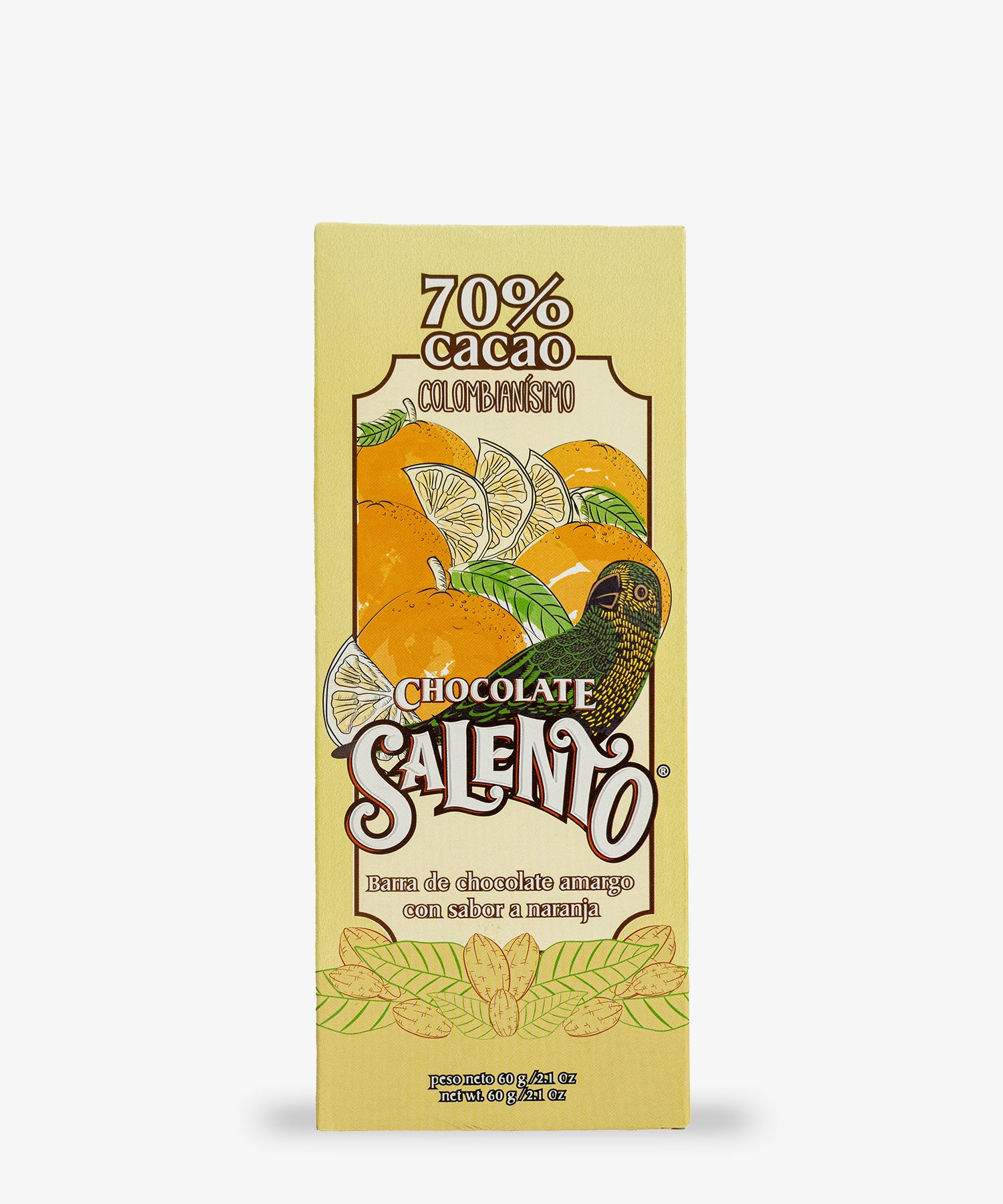 Chocolatina Salento® sabor naranja 70% cacao
